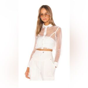 Superdown Helena Sheer Button-Up